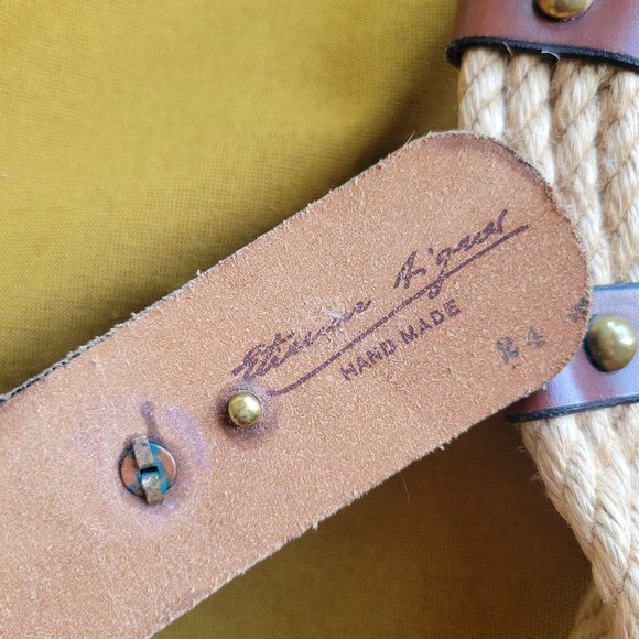 RARE Vintage 1960s ETIENNE AIGNER Novelty Hook Nautical Style Cord Belt - 24\